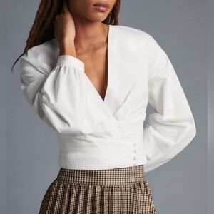 Anthropologie Sunday In Brooklin Wrap Cropped Blouse